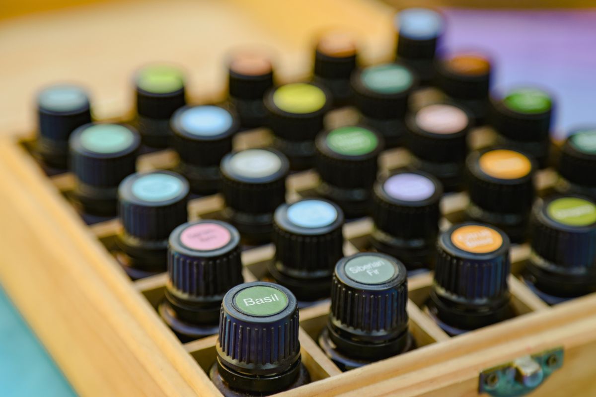 A box of essential oils.