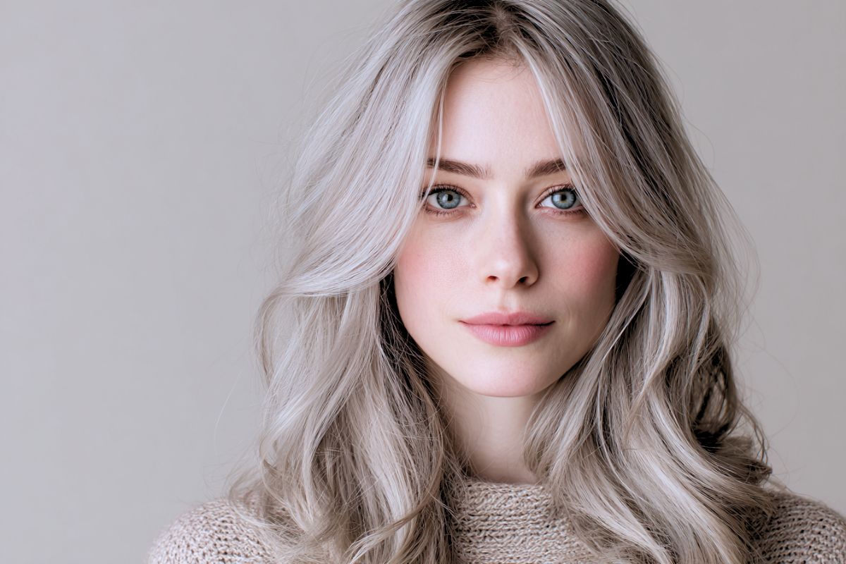 The woman has ash hair color.